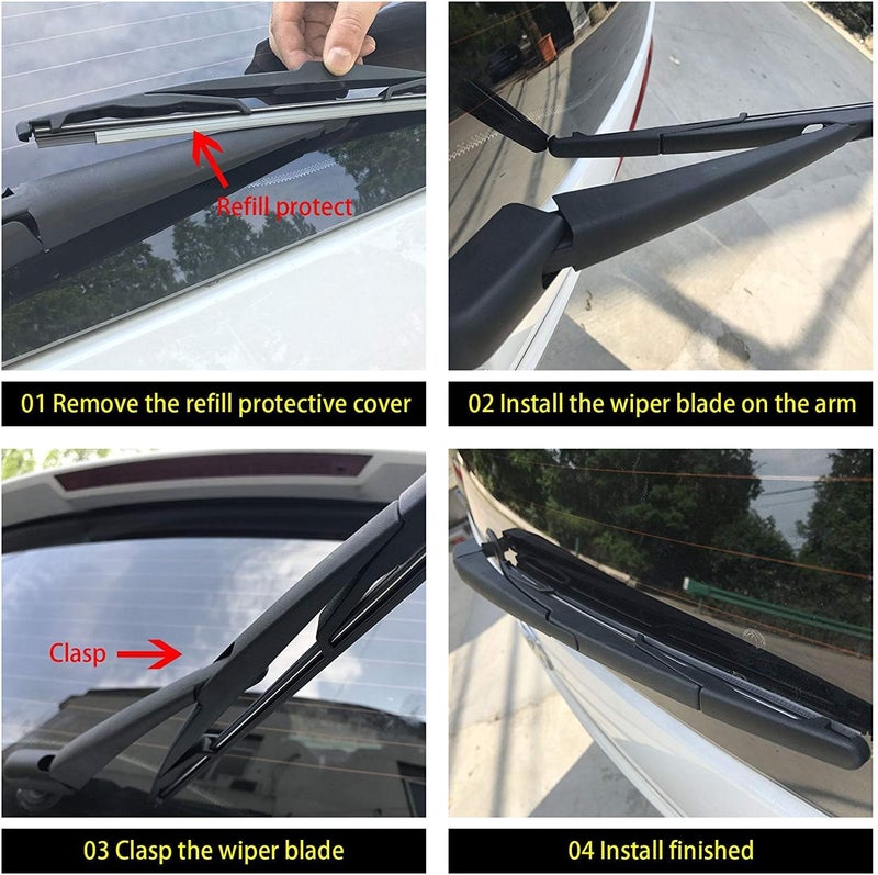 OTUAYAUTO 12" Rear Wiper Blade H301- Replacement for Nissan Rogue 2008-2023 Pathfinder 2013-2020 Juke 2011-2017 Kicks 2018-2023 Back Windshield Wiper Blade (12-J) - Image 5